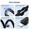 USAMS US-SJ702 USB-C / Type-C to 8 Pin 30W Striped Fast Charge Data Cable, Length:3m(Black)