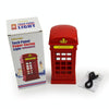 Retro Telephone Booth Shape Warm Light LED Lamp, Rechargeable Touch Control Bedroom Bedside Table Lamp