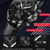 OLEVS 2880 Men Multifunctional Business Waterproof Leather Strap Quartz Watch(Black)