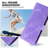 For iPhone 13 Pro Lace Floral Embossed Magnetic Buckle Leather Phone Case(Purple)