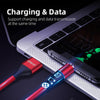 ENKAY 2 in 1 5A USB to Type-C + 8 Pin Magnetic Fast Charging Data Cable with LED Light, Length: 1m(Blue)