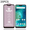25 PCS 9H HD Large Arc High Alumina Full Screen Tempered Glass Film for Xiaomi Mi A2 Lite