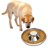 Stainless Steel Slow Feed Dog Bowl 30cm - Anti-Gulping Pet Bowl