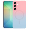 For Samsung Galaxy S25 5G Liquid TPU Silicone Gradient MagSafe Phone Case(Pink Blue)