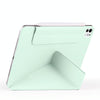 For iPad Pro 12.9 2022 / 2021 / 2020 Fixed Buckle Magnetic Deformation Leather Tablet Case(Baby Green)