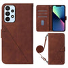 For Samsung Galaxy A23 5G Crossbody 3D Embossed Flip Leather Phone Case(Brown)