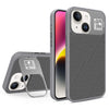 For iPhone 14 Plus Folding Holder Carbon Fiber MagSafe Phone Case(Grey)