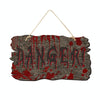 Halloween Door Sign Haunted House Horror Atmosphere Decoration, Style: Danger Imitation Wood Grain