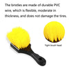 Automobile Tires Multifunctional Short-Handled Cleaning Long-Bristle Brush(Yellow)