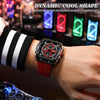 Curren 8442 Sport Six-Hand Silicone Strap Men Quartz Watch, Color: Rose Shell Black