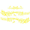 D-347 Butterfly Note Car Sticker Sheet Music Waist Line Body Sticker(Yellow)
