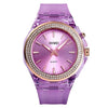 SkMEI 1553 Women LED Color Light Transparent Waterproof Watch Inlaid With Water Drill(Purple)