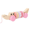 Children Number Puzzle Arithmetic Multicolor Rotating Shaft Baby Early Education Wooden Teaching Kids, Style: Crocodile Pink