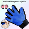 Cat Grooming Glove - Right Hand, Blue - Rubber Brush