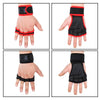 M Weightlifting Dumbbell Horizontal Bar Anti-cocoon Anti-slip Wrist Fitness Four-finger Gloves(Red)