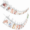 1St Baby 12 Months Birthday Pull Flag Photo Wall Slogan Banner Month Photo Clip Flower(Silver  number)