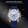 OCHSTIN 6094A Multifunctional Quartz Waterproof Luminous Men Watch(Rose Gold+White+Blue)