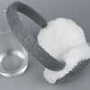 Autumn and Winter Ladies Wild Rabbit Fur Warm Earmuffs, Size:One Size(Black)