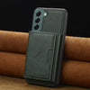 For Samsung Galaxy S21 FE 5G LC.IMEEKE L5 Series Detachable RFID Card Bag Magsafe Phone Case(Green)
