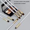 7 PCS / Set Horsehair Daily Eyeshadow Brush Smoky Makeup Brush(White Gold)