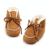 D2245 Winter Warm Baby Cotton Boots Plus Velvet Thickened Baby Walking Shoes, Size: 13cm(Khaki)