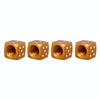 Universal 8mm Dice Style Aluminium Alloy Car Tire Valve Caps, Pack of 4(Gold)
