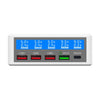 618 QC3.0 + PD20W + 3 x USB Ports Charger with Smart LCD Display, EU Plug (Black)