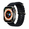T800 Ultra 1.99 inch Ocean Silicone Band Smart Watch Support Heart Rate / ECG (Black)