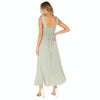 Women Elegant Slit Dress Commuting Sleeveless Knot Suspender Dress, Size: S(Light Green)