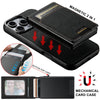 For Samsung Galaxy Note20 Ultra 5G Suteni H19 Litchi Texture 2-in-1 MagSafe Removable Card Case Back Phone Case(Black)