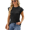 Ladies Summer Round Neck Loose Short Sleeve T-Shirt, Size: XL(Black)