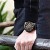 CURREN M8291 Chronograph Watches Casual Leather Watch for Men(Black case black face)