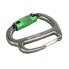 XINDA HH-9767 H-type Climbing Rappelling Friction Lock Descenders Safety Buckle Lock(Gray+Green Nut)