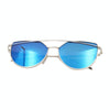 Unisex Fashion Color Film UV400 Reflective Sunglasses (Silver + Ice Blue)
