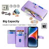 For Samsung Galaxy S25 5G Sheep Texture Cross-body Zipper Wallet Leather Phone Case(Purple)