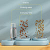 Cat 3-in-1 Auto Water & Food Bowl Grey - Anti-Spill, Tilted
