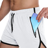 M Three Pants Men Gym Shorts Quick Dry Swimming Trunks(White)