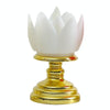 LED Electronic Candle Lotus Lamp Buddha Offering Light Simulation Swing Decorative Lights(Beige)