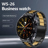 WS-26 1.52 inch IP67 Sport Smart Watch Support Bluetooth Call / Sleep / Blood Oxygen / Heart Rate / Blood Pressure Health Monitor, Leather Strap(Silver)