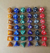 5 Set Creative RPG Game Dice Colorful Multicolor Dice Mixed DND Dice(Black)