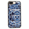 For iPhone 8 Plus / 7 Plus Camouflage Eiderdown Airbag Phone Case(Blue-B)