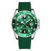 OLEVS 6650 Men Luminous Waterproof Silicone Strap Mechanical Watch(Green)