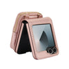 For Samsung Galaxy Z Flip6 AwQuer Crossbody Zipper Wallet Bag Litchi Leather Phone Case(Rose Gold)