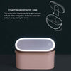 Portable Cosmetic Case Cosmetic Storage Box with Handle & Makeup Mirror & Table Lamp (Pink)