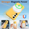 For Samsung Galaxy S25+ 5G Wave Texture MagSafe Magnetic Liquid Silicone Phone Case(Yellow)
