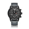 Curren 8217 Leather Strap Casual Waterproof Quartz Men Watch with Calendar(Black Shell Gray)