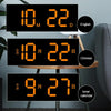 13-Inch LED Acrylic Electronic Clock Large-Screen Square Wall Clock With Timing Temperature Humidity(6632 Orange White Green)