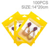 100pcs 1420cm HD Transparent Window Phone Case Decoration Sealed Bag(Yellow)