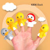 Children Early Education Finger Doll Set Animal Parent-Child Interactive Puppet Toy(KB06 Duck)