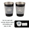 4 PCS / Set Outdoor Picnic Stainless Steel Cup With Storage Bag+Silicone Holder (White)